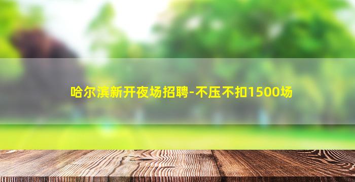 哈尔滨新开夜场招聘-不压不扣1500场